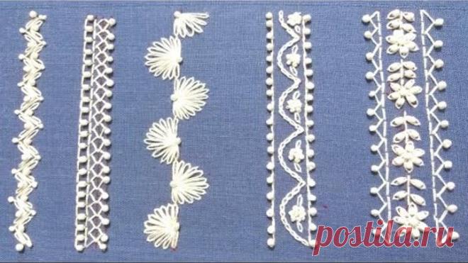 Hand Embroidery,easy borderline embroidery tutorial,bead embroidery,हाथ की कढ़ाई,হাতের কাজ