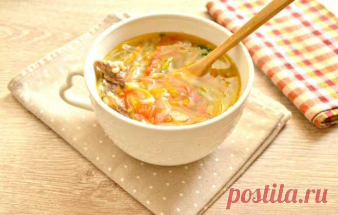 ​Щи со свежей капустой на говяжьей косточке