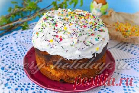 Пасхальный кулич на ряженке с изюмом