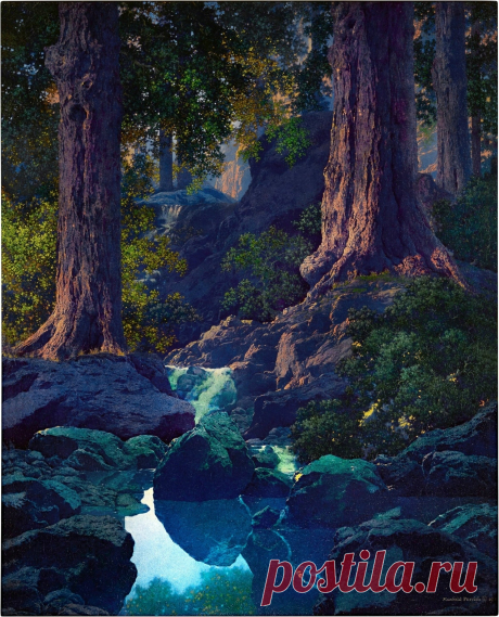 Художник Максфилд Пэрриш (Maxfield Parrish, 1870-1966)
"Долина" (The Glen), 1936 г.