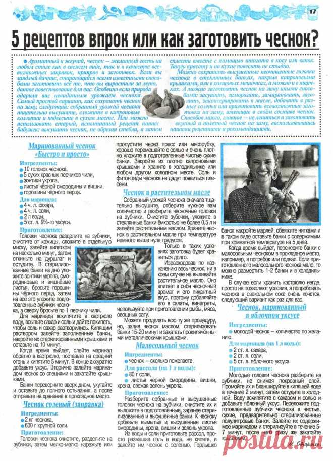 Как заготовить чеснок