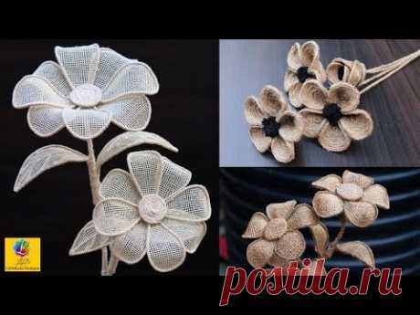 3 Beautiful flower making ideas with jute | DIY Home Decor Jute Craft Idea | Jute Art and Craft