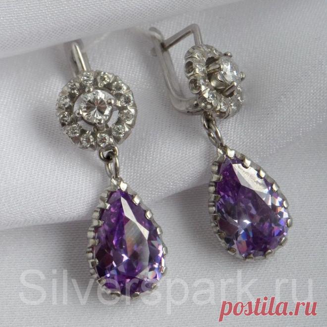 Серебряные серьги с фианитами