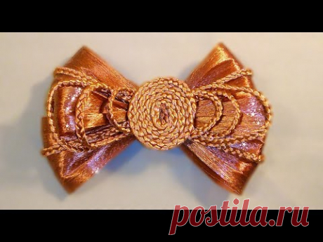 Бант из лент МК /  Проклеенная лента / Bow of satin ribbons  DIY
