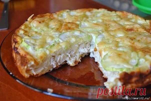 Куриный пирог быстрого и лёгкого приготовления.