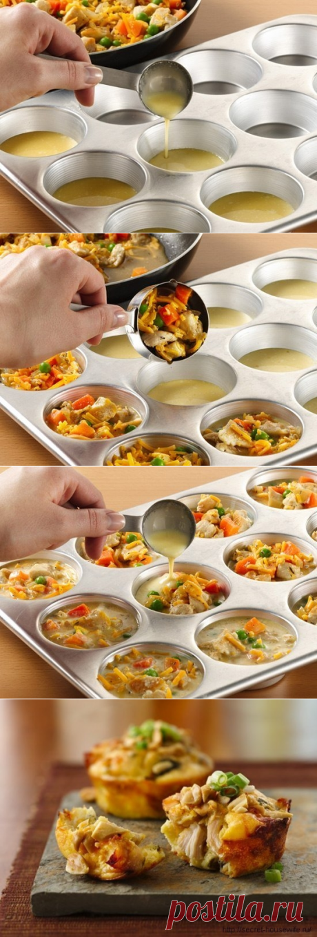 Как приготовить чудные маффины с овощами и курицей - рецепт, ингридиенты и фотографии