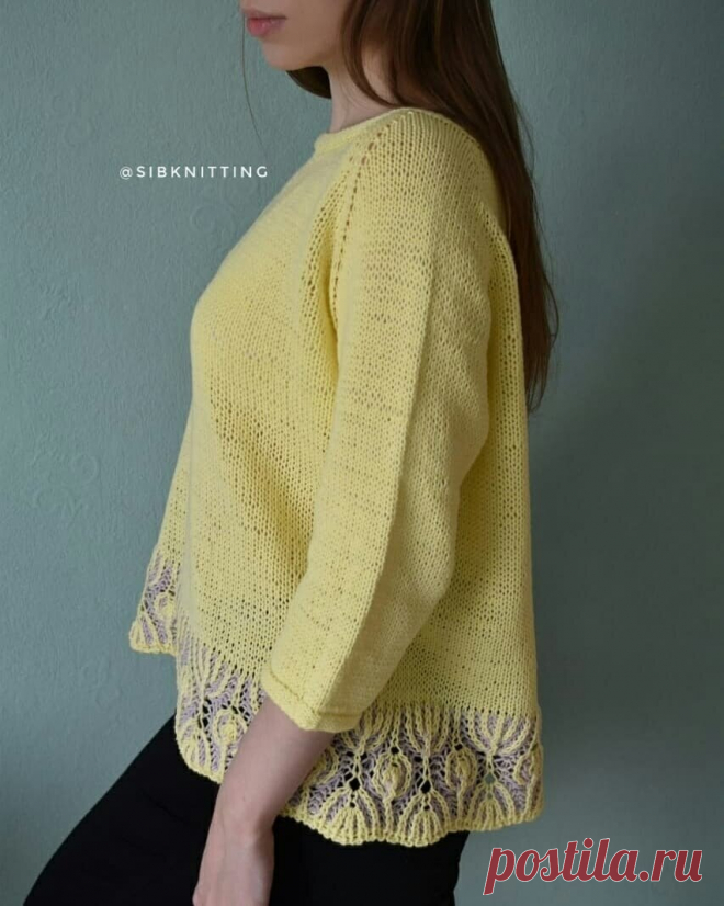 Двухцветное вязание в отделке изделия | SIBKNITTING | Яндекс Дзен
