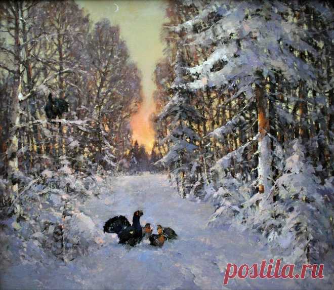 Зимние картины разных художников.