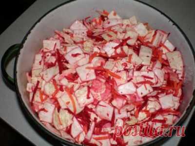Маринованная капуста со свеклой : Капуста