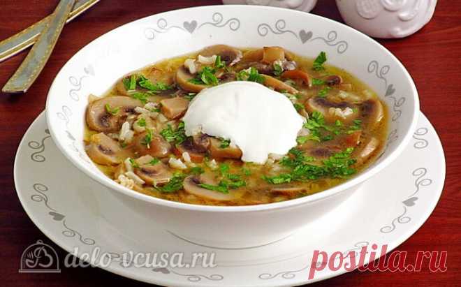 Грибной суп с рисом без картошки пошаговый рецепт с фото