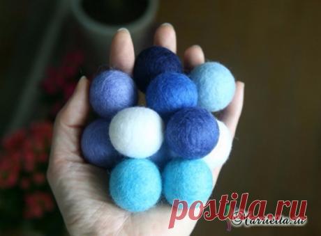 Мокрое валяние шариков из шерсти