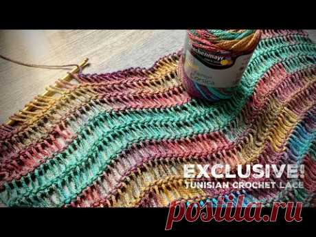 ВЯЖЕМ: ПРОСТО И БЫСТРО: ТУНИССКИМ КРЮЧКОМ - ЭКСКЛЮЗИВНАЯ ТЕХНИКА💥 / TUNISIAN CROCHET LACE