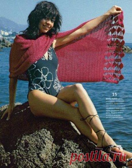 Вяжем крючком шаль-парео с эффектной каймой своими руками | Идеи для семьи | Рукоделие: вышивание, вязание, плетение, шитье, изготовление мебели