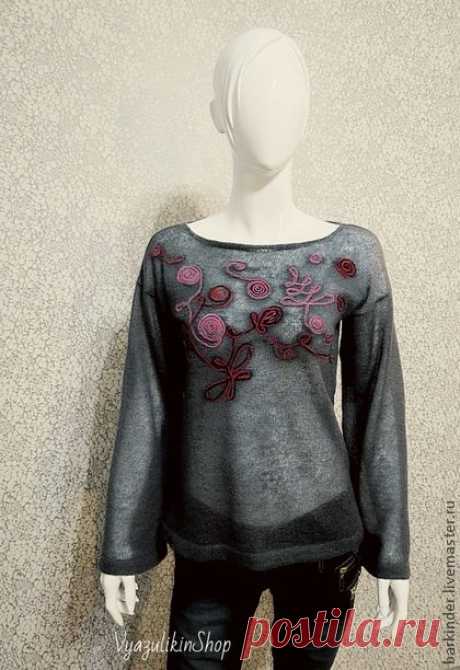 Вязаная кофточка &quot; Татьяна&quot; - серый,абстрактный,кофточка,Кофточка вязаная