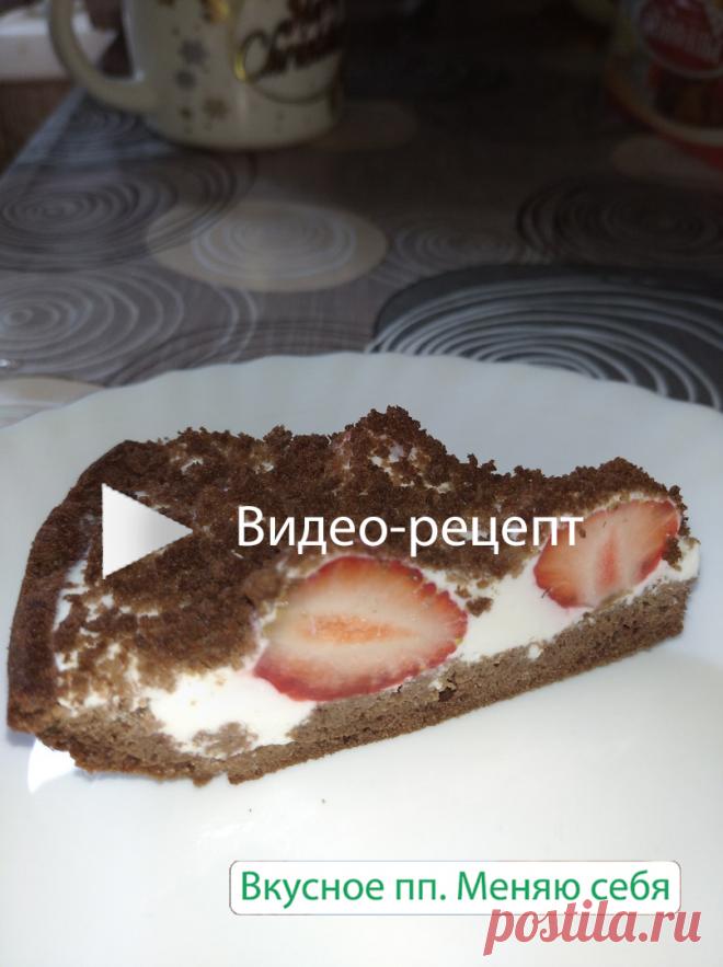 Сезон клубники. пп-тортик с творожным кремом