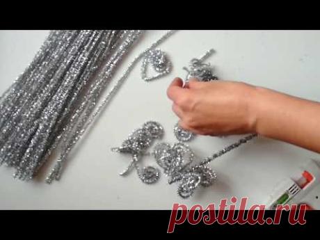 Елочка из синельной проволоки поделка в садик!