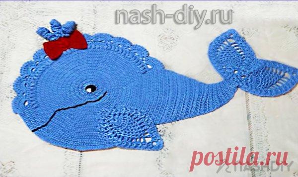 Вязаный коврик для дома Дельфин