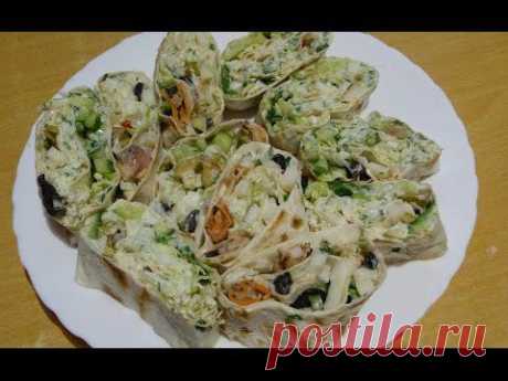 Роллы постные в лаваше