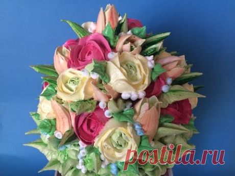 Торт с Тюльпанами Russian Tulip Piping Cake