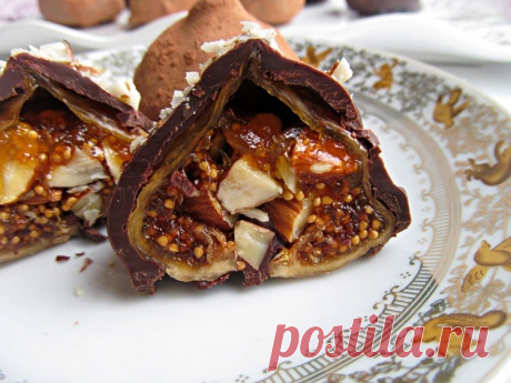 Конфеты с инжиром и грецкими орехами — Sloosh – кулинарные рецепты