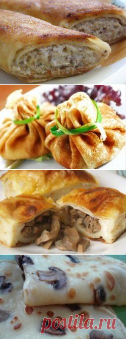Блины с начинкой из грибов