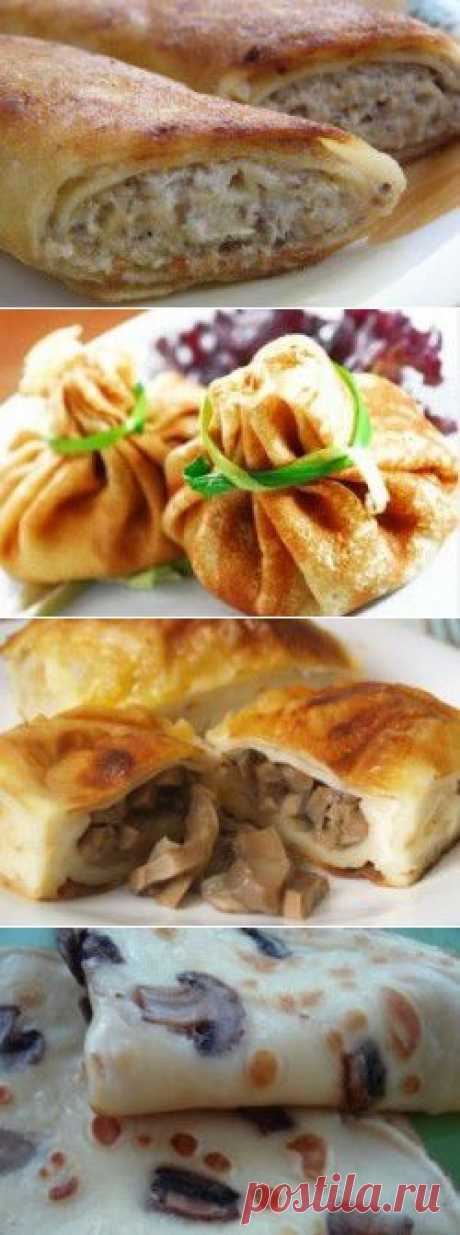 Блины с начинкой из грибов
