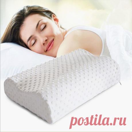 2016 40*25 СМ Ортопедические Подушки Шеи Волокна Медленный Отскок Памяти Подушку Шейки Здравоохранения Ортопедическая Шеи Латекса Подушки пены купить на AliExpress