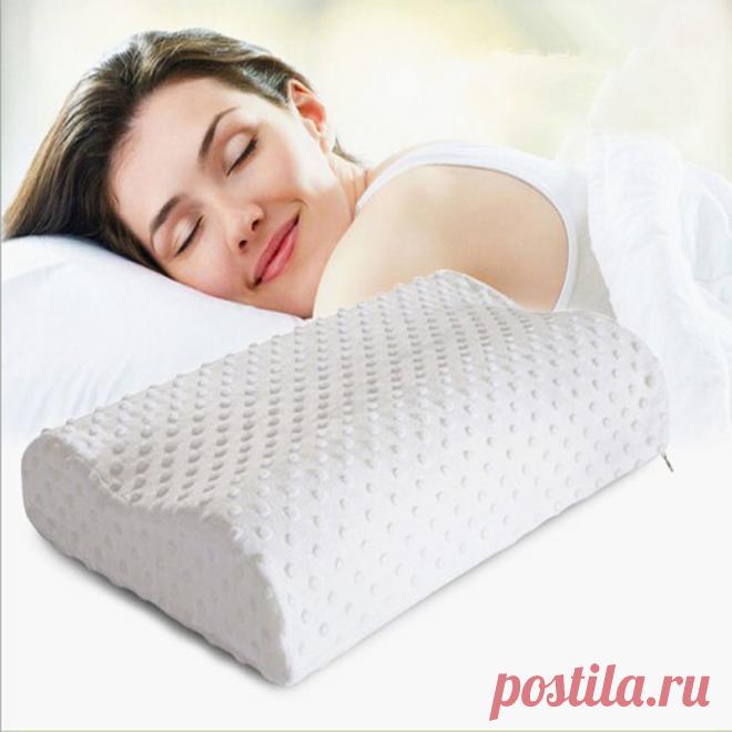 2016 40*25 СМ Ортопедические Подушки Шеи Волокна Медленный Отскок Памяти Подушку Шейки Здравоохранения Ортопедическая Шеи Латекса Подушки пены купить на AliExpress