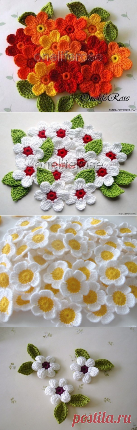 Вязанные цветы — очаровательные ромашки — Рукоделие
