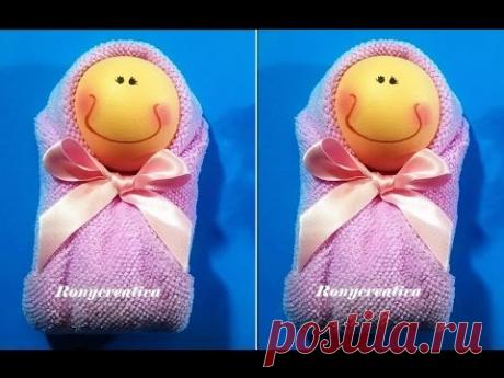 Recuerdos para Baby Shower BEBE DE TOALLA / Baby Shower Souvenir / Baby Towel DIY - YouTube