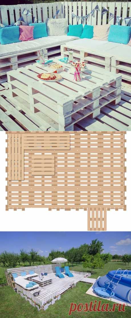 Место для отдыха из поддонов