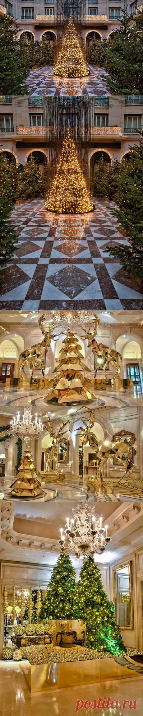 Electric Light Bulb Christmas Tree and Gold Reindeer in Paris - My Modern Metropolis