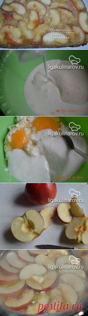 Десерт "Манник с яблоками", рецепт пошаговый от Лиги Кулинаров. Рецепт десерта "Манник с яблоками", рецепты