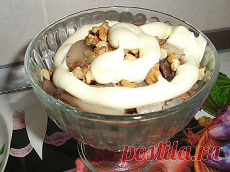 Салат с шампиньонами и орехами | Рецепты моей мамы