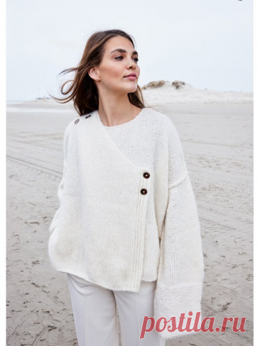 Lana Grossa КОФТА Alpaca Air | LOOKBOOK No. 17 - инструкции на русском языке - Модель 16 | FILATI Вязанные модели - Наборы для вязания
