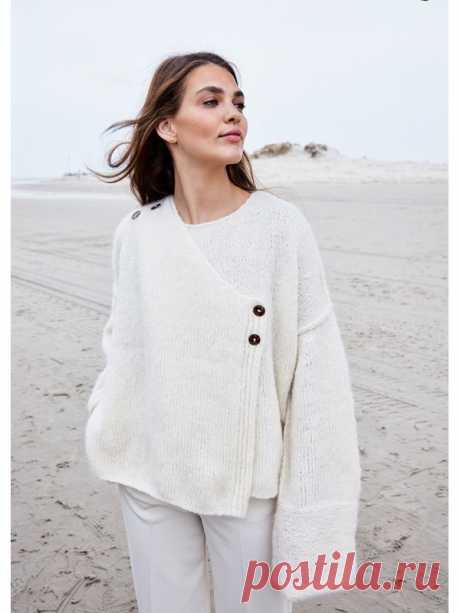 Lana Grossa КОФТА Alpaca Air | LOOKBOOK No. 17 - инструкции на русском языке - Модель 16 | FILATI Вязанные модели - Наборы для вязания