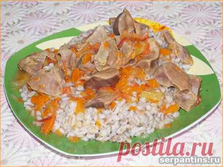 Желудки индюшки с овощами