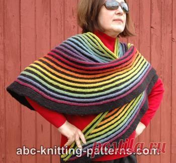 Радуга Полосатый Платок Бесплатный Шаль Образец Вязания