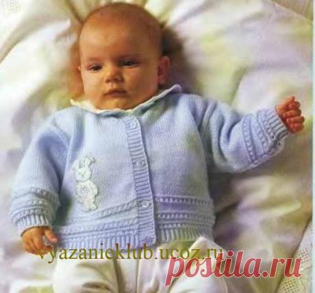 Жакет с аппликацией для малышей до года - Для детей до года - Каталог файлов - Вязание для детей
