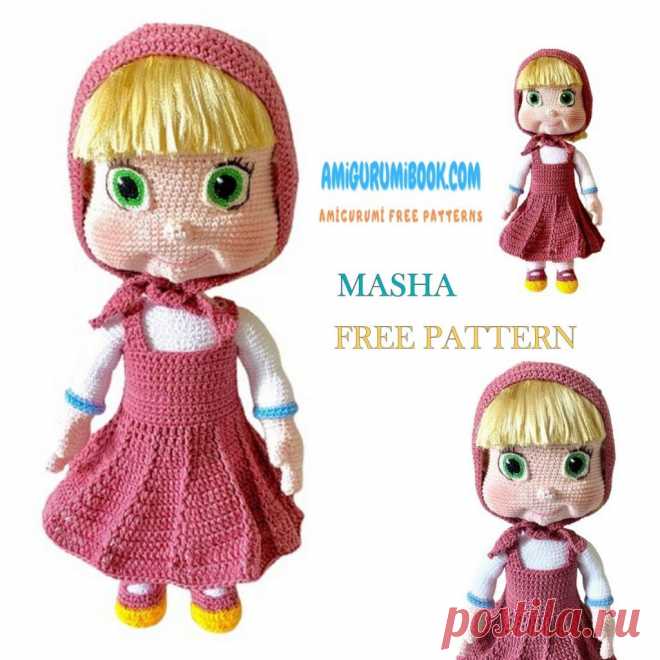 Бесплатная выкройка куклы Маши амигуруми – Amigurumibook.com