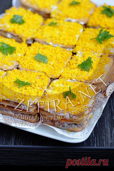 Закусочный торт с рыбными консервами&nbsp;-&nbsp;домашние рецепты с фото