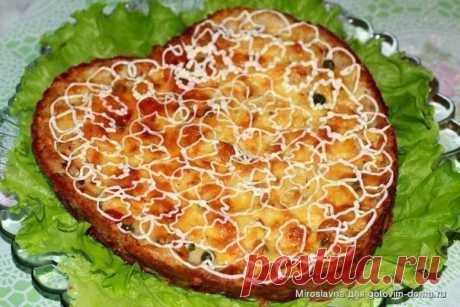 Куриный пирог с "гавайской" начинкой.