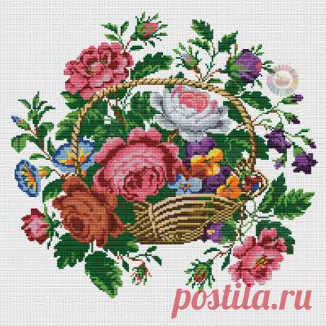 ВЫШИВКА-АНГЛИЙСКИЕ ЦВЕТЫ