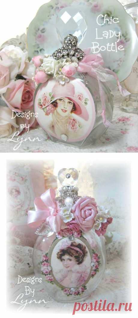 Бутылочки шебби шик от Lynn