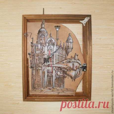 Настенные часы в стиле стимпанк &quot;Воздушный замок&quot; Steampunk - стим, стимпанк, стиль стимпанк