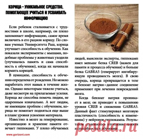 Корица - уникальное средство для улучшения памяти и способности к обучению