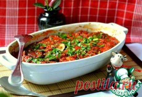 Запеченные баклажаны с помидорами - кулинарный рецепт
