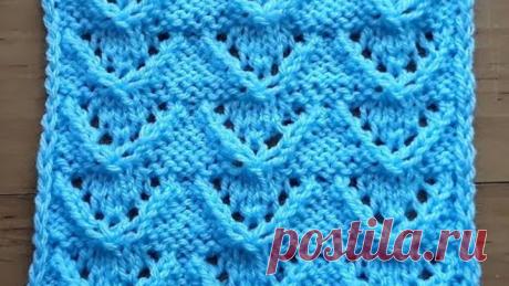 Схема. "Узор спицами для летнего кардигана, джемпера, жилета". Видео от 24 июля 2020
