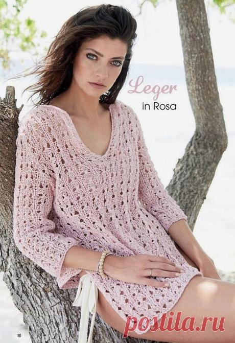 Женские вязаные туники, 3 оригинальных модели для летнего сезона со схемами и инструкциями. | Вяжем вместе с Людмилой | Дзен