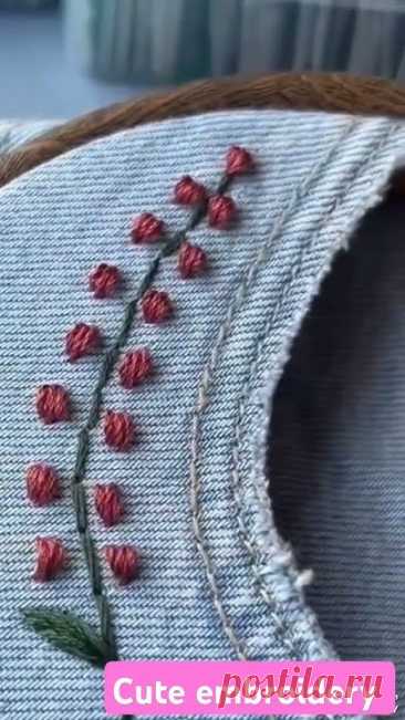 very beautiful easy embroidery tutorial on jeans #embroidery #embroiderydesign